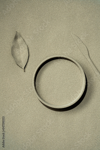 Table top covered in gray dust photo