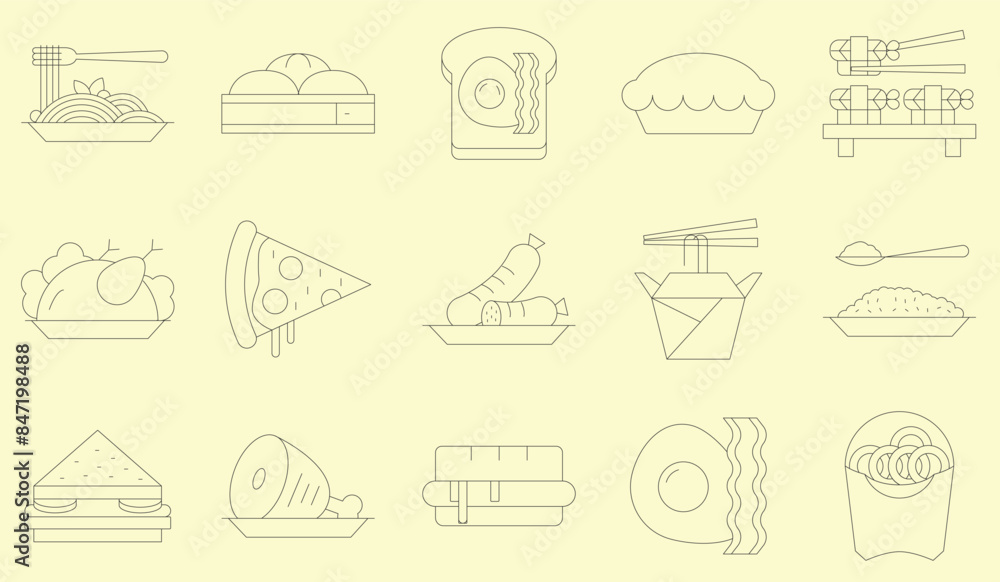 Simple Set of Food Related Vector Line Icons. Simple Set of Food Related Vector Line Icons.