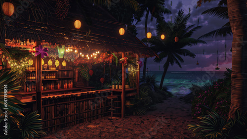 Tiki Bar Paradise - AI Generated © Pavithiran