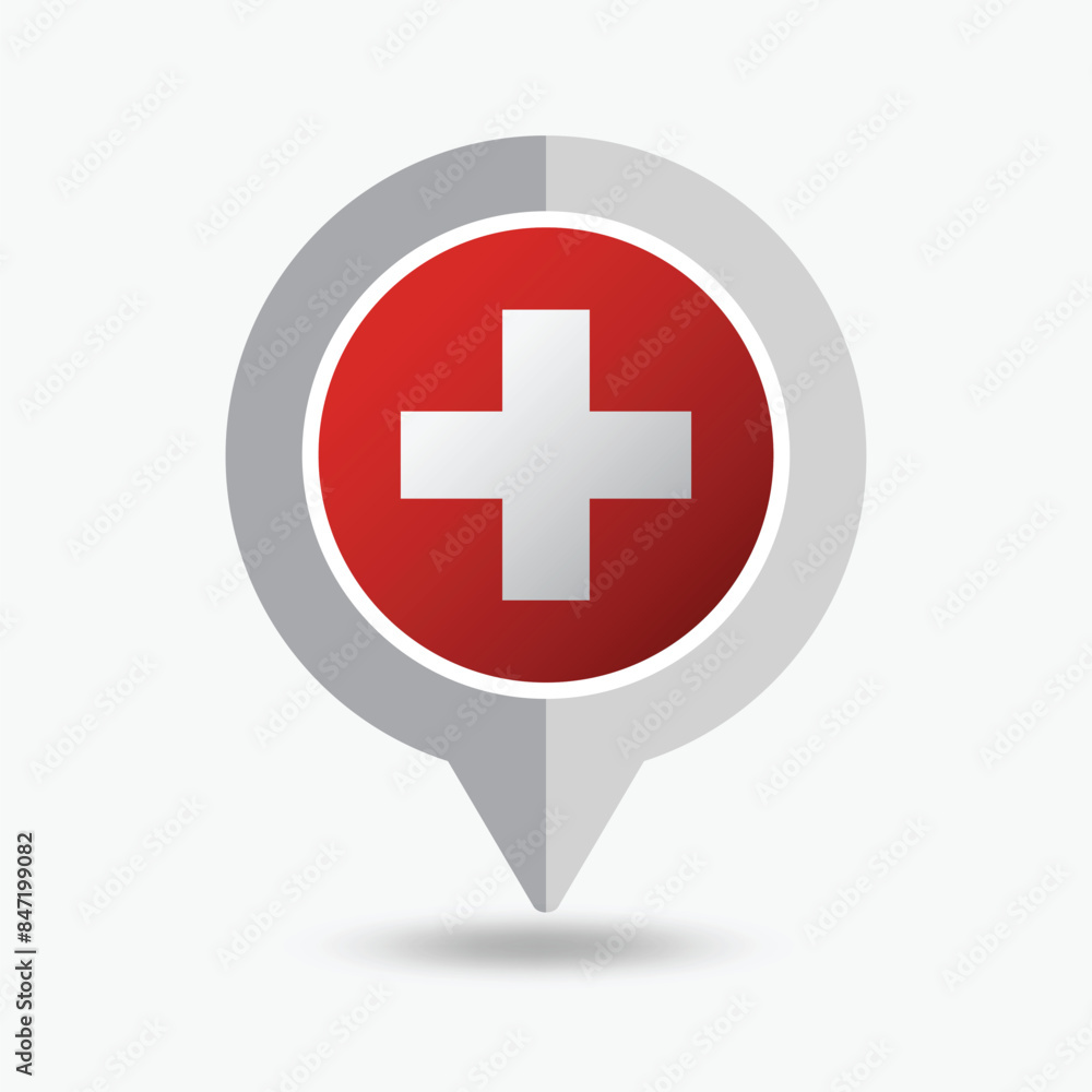Switzerland Location Pin Icon Vector Illustration Switzerland Location Pin Icon Vector Illustration