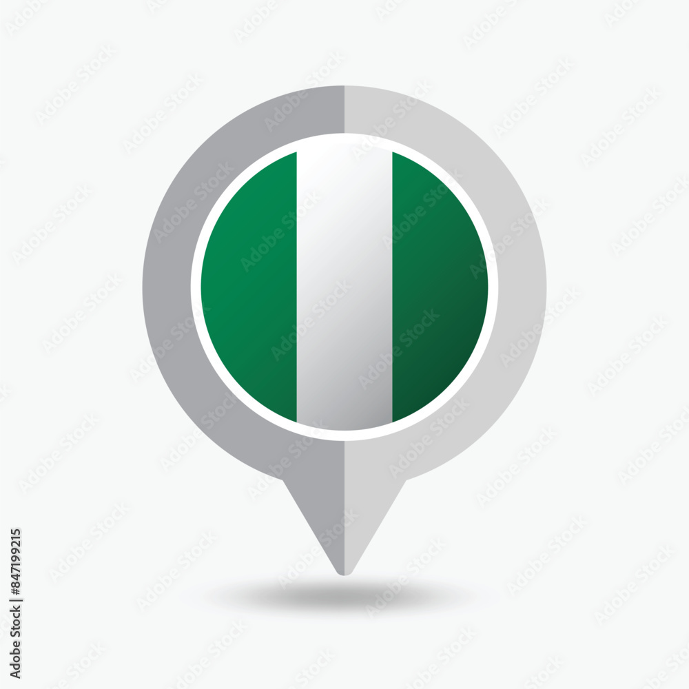 Nigeria Location Pin Icon Vector Illustration Nigeria Location Pin Icon Vector Illustration