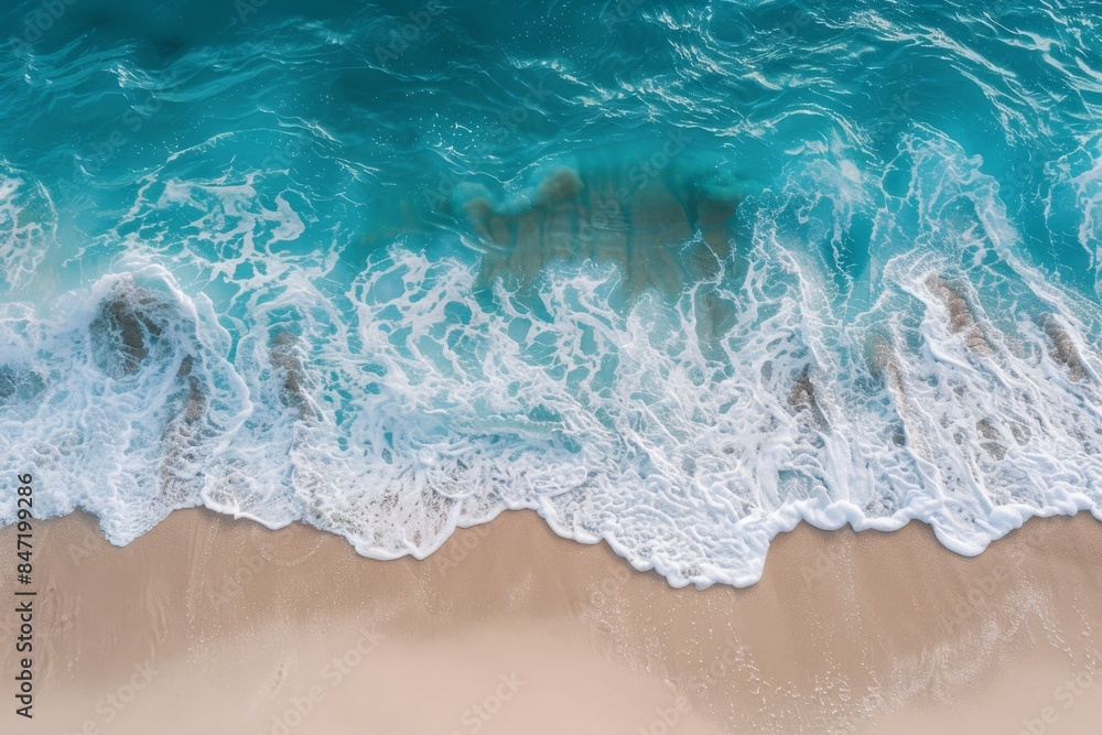 Naklejka premium Blue Water and Soft Waves: Coastal Summer Vibes