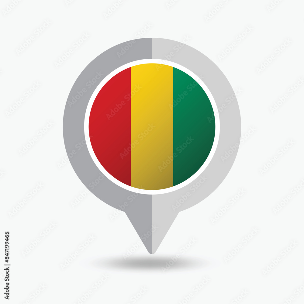 Fototapeta premium Guinea Location Pin Icon Vector Illustration