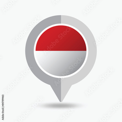 Free Download Indonesia Location Pin Icon Vector Illustration - GFXLoad