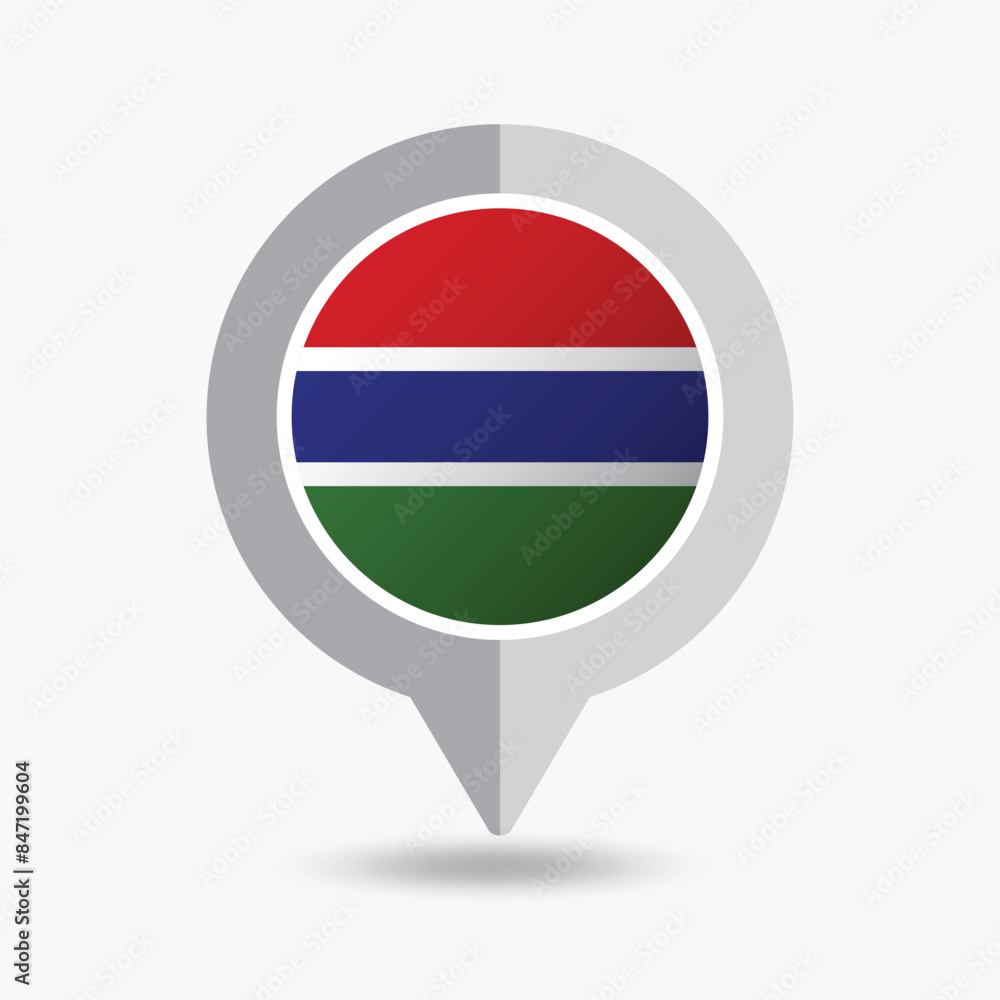 Gambia Location Pin Icon Vector Illustration Gambia Location Pin Icon Vector Illustration