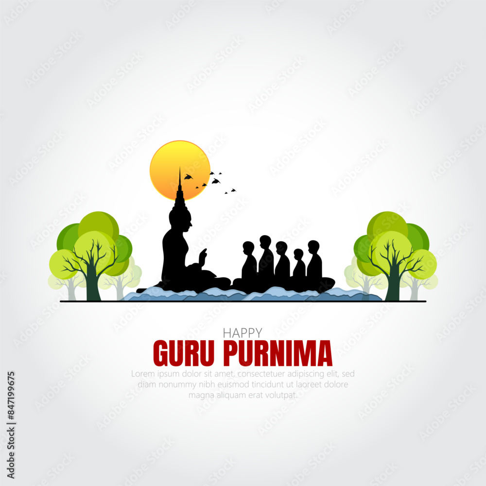 Obraz premium Guru Purnima is a traditional Hindu and Buddhist festival celebrated to honor and express gratitude to spiritual and academic teachers