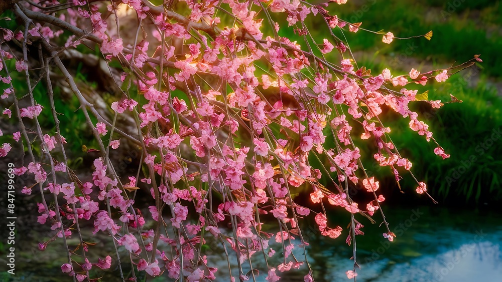 Blossoms of tiny sakura flowering of nature Blossoms of tiny sakura flowering of nature