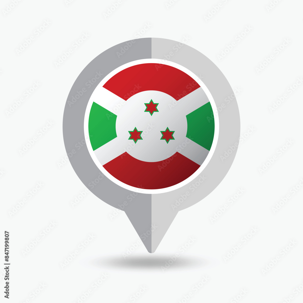 Burundi Location Pin Icon Vector Illustration Burundi Location Pin Icon Vector Illustration