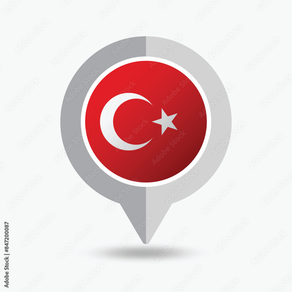 Turkey Location Pin Icon Vector Illustration Turkey Location Pin Icon Vector Illustration