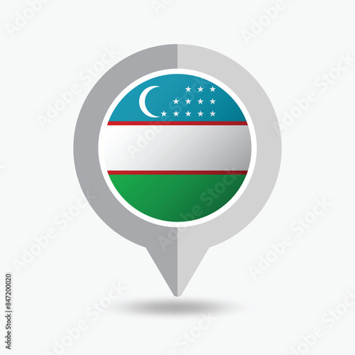 Free Download Uzbekistan Location Pin Icon Vector Illustration - GFXLoad