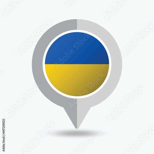 Free Download Ukraine Location Pin Icon Vector Illustration - GFXLoad