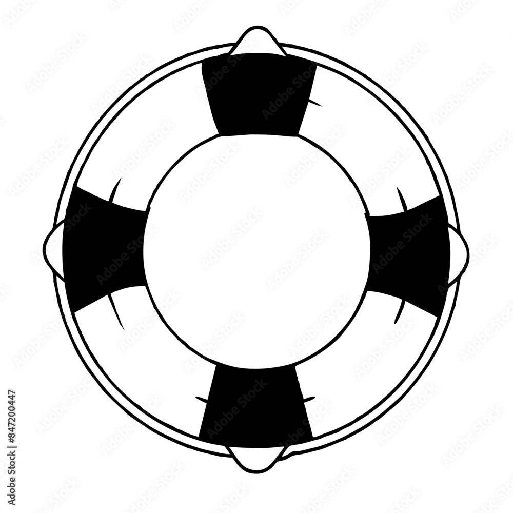 Vector illustration of a lifebuoy ring used for safety in water. Vector illustration of a lifebuoy ring used for safety in water.