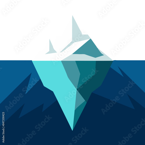  Vector illustration of an iceberg landscape.