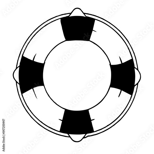 Vector illustration of a lifebuoy ring used for safety in water.
