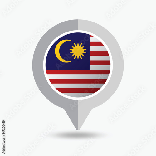 Free Download Malaysia Location Pin Icon Vector Illustration - GFXLoad