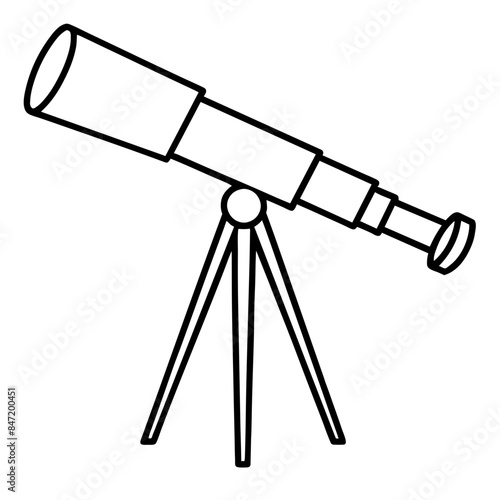 vector illustration of a telescope on a tripod.