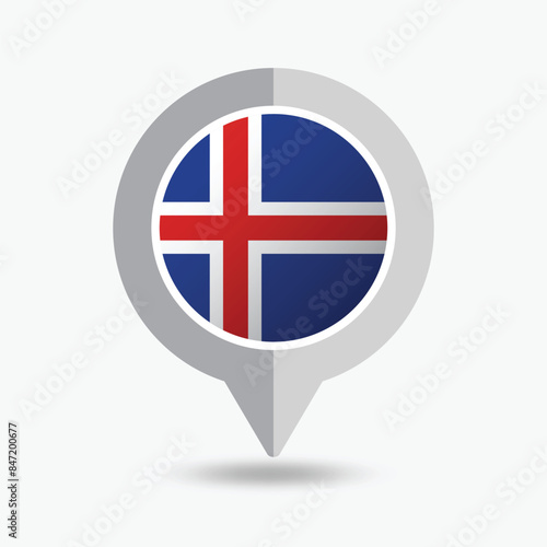 Free Download Iceland Location Pin Icon Vector Illustration - GFXLoad