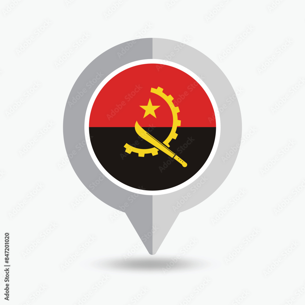 Angola Location Pin Icon Vector Illustration Angola Location Pin Icon Vector Illustration
