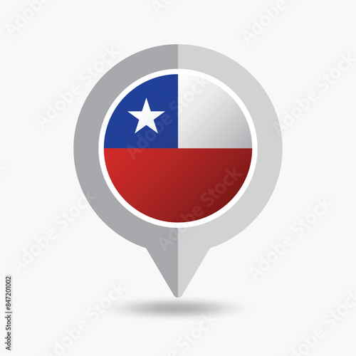 Free Download Chile Location Pin Icon Vector Illustration - GFXLoad