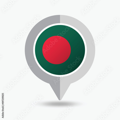 Free Download Bangladesh Location Pin Icon Vector Illustration - GFXLoad