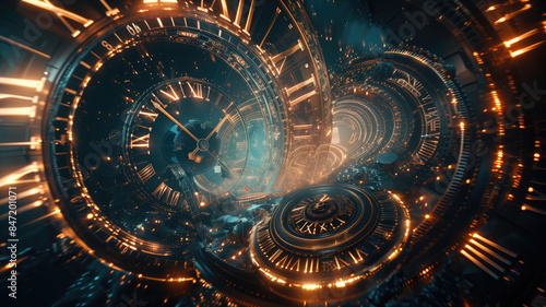 Wallpaper Mural Time loop concept Generative AI Torontodigital.ca