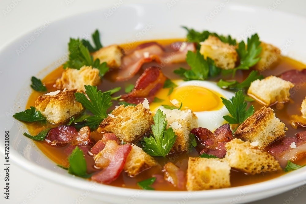 Bacon-and-Egg Soup with Parmesan Rind and Sophisticated Flavors Bacon-and-Egg Soup with Parmesan Rind and Sophisticated Flavors