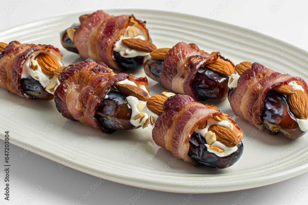 Savory Bacon-Wrapped Almond Stuffed Dates Savory Bacon-Wrapped Almond Stuffed Dates