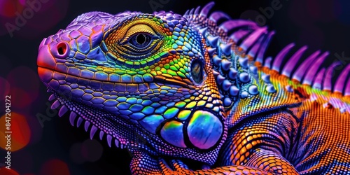 Iguana with colorful colors © andrenascimento