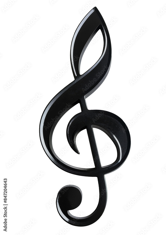 3D black treble clef. Transparent background 3D black treble clef. Transparent background