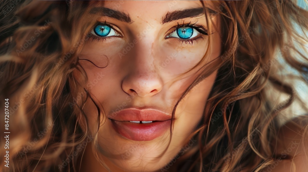 a female model with piercing blue eyes a female model with piercing blue eyes