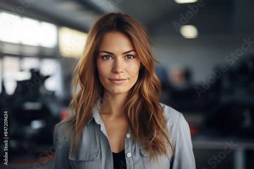 Wallpaper Mural confident woman, smiling female engineer looking at camera Torontodigital.ca