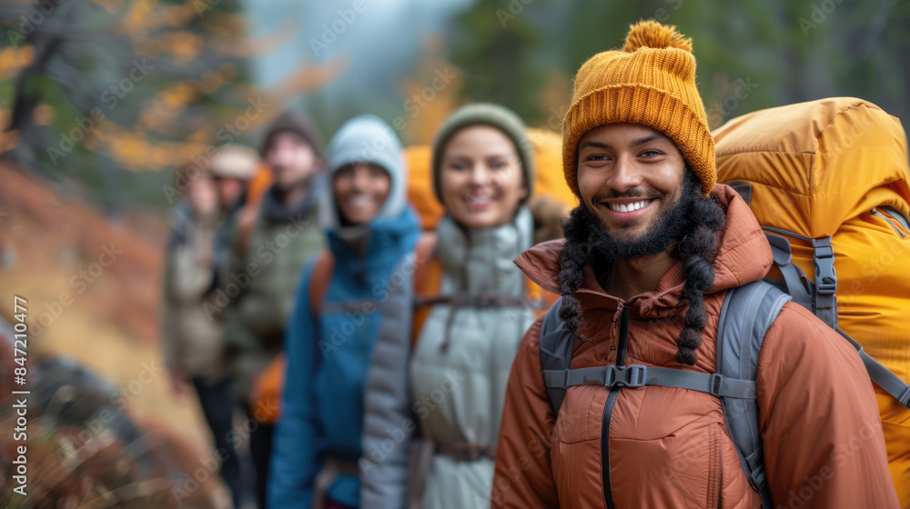 A group of friends of various ethnicities and abilities participating in an outdoor activity, such as hiking or playing sports A group of friends of various ethnicities and abilities participating in an outdoor activity, such as hiking or playing sports