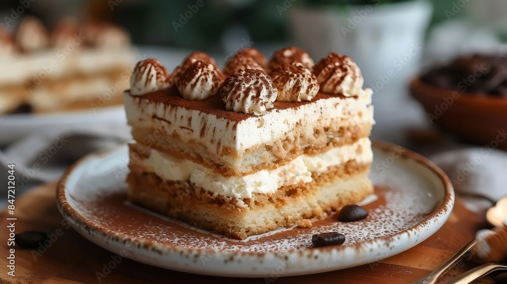 A slice of cake with a lot of chocolate sprinkles on top A slice of cake with a lot of chocolate sprinkles on top