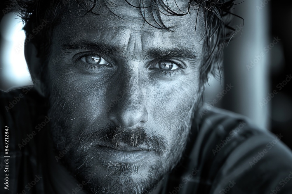Homme, portrait noir et blanc Homme, portrait noir et blanc