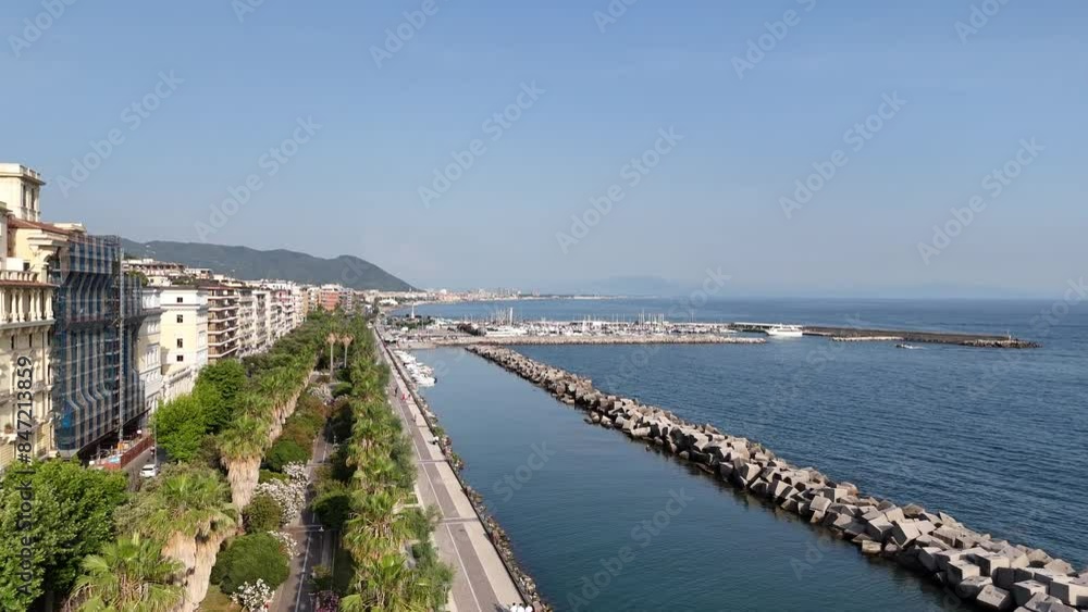 Salerno, in Campania, is famous for the stunning Amalfi Coast. It offers breathtaking views of the Tyrrhenian Sea, beautiful beaches, and a lively promenade, perfect for scenic walks.