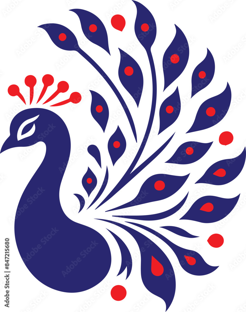 Obraz premium Charming Peacock Silhouette Vector Art for Unique Projects