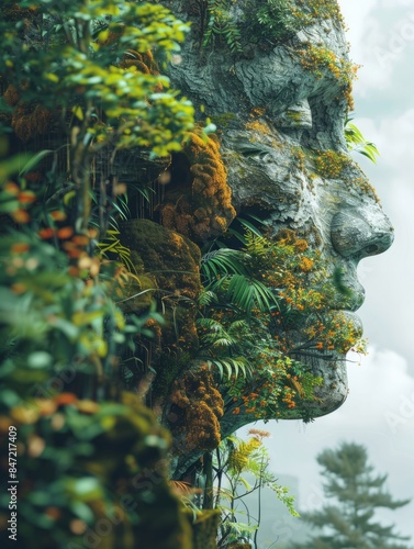 The healing power of nature, people and nature merge - Generative AI hyper realistic 