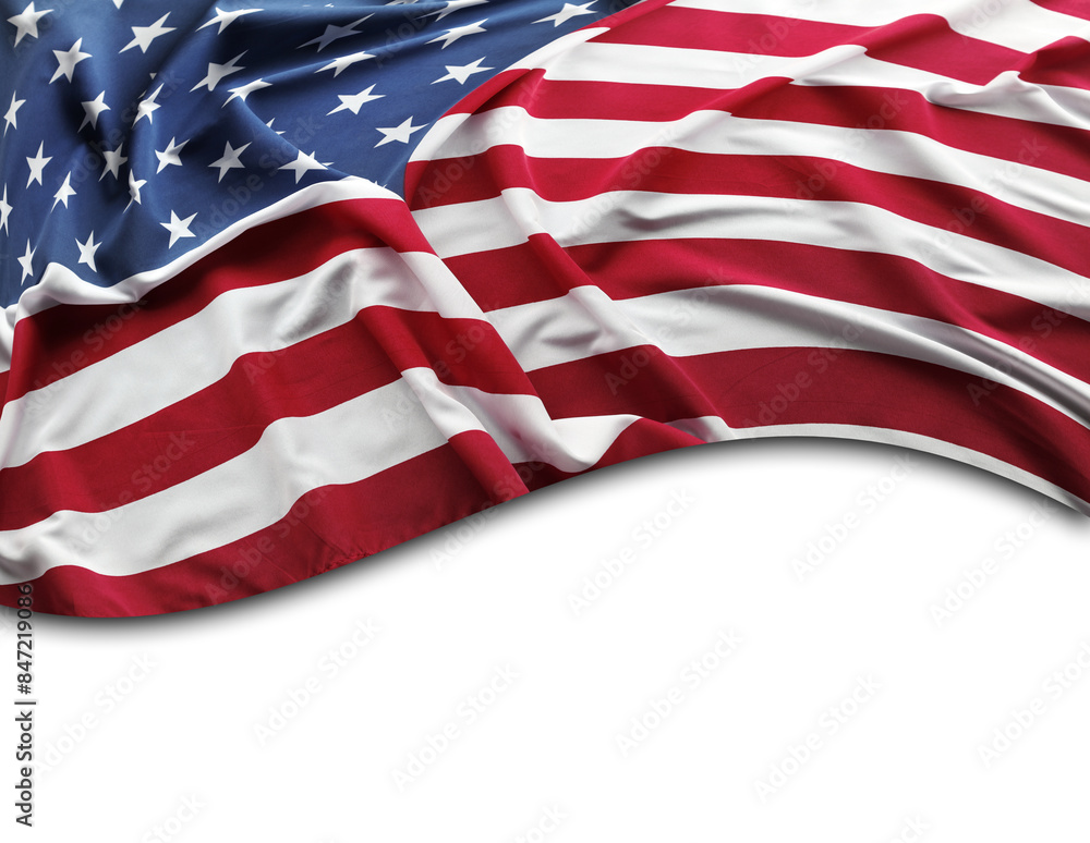 Fototapeta premium American flag on white