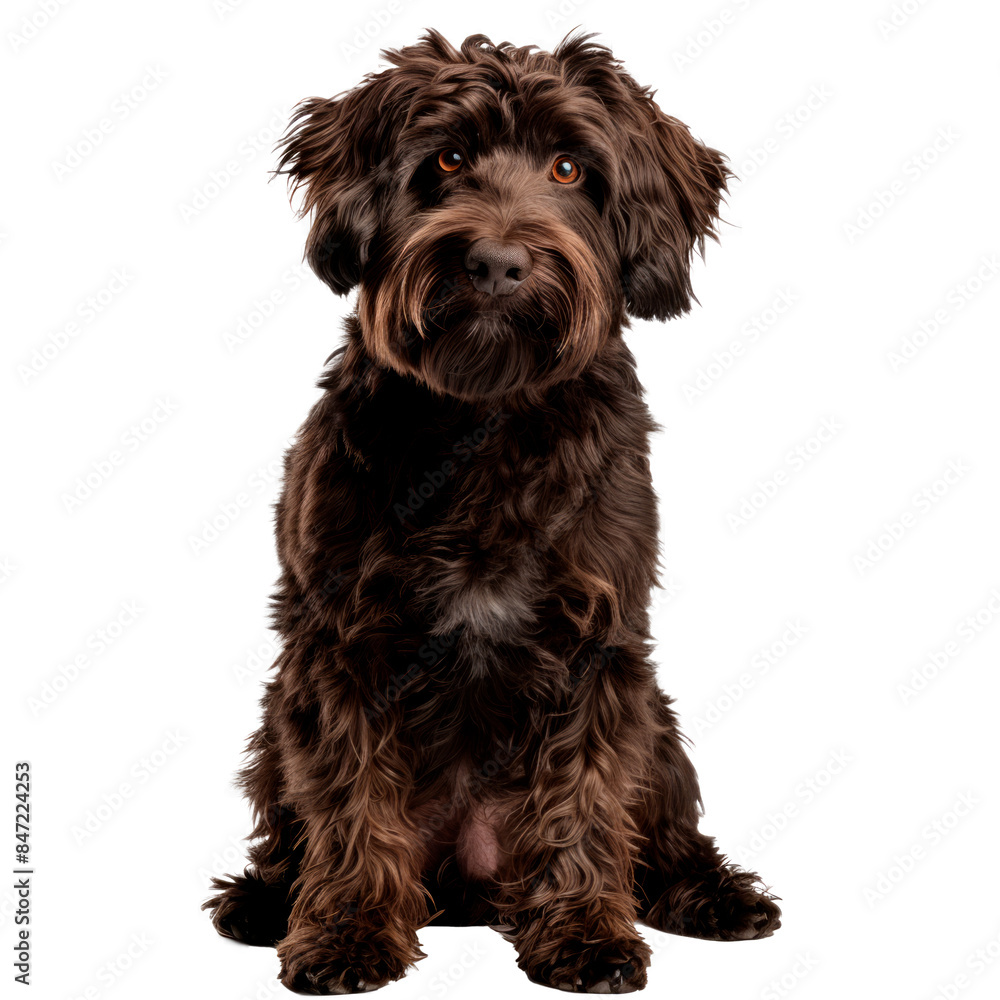Black curly dog. Isolated on transparent background. Black curly dog. Isolated on transparent background.