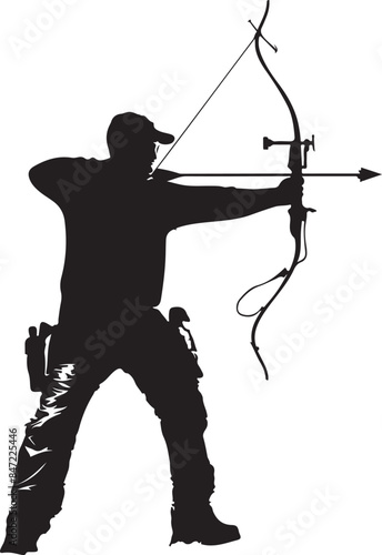 bow hunter archer vector silhouette