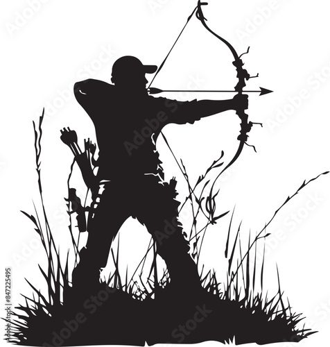 bow hunter archer vector silhouette