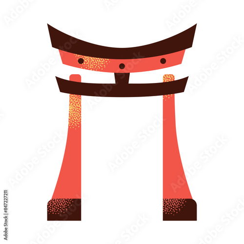 Japanese art and culture set. Set of Japanese travel icons. Symbols of the island. Various sights and famous elements. Pagoda architecture, maneki neko toy. National traditional Japan illustration