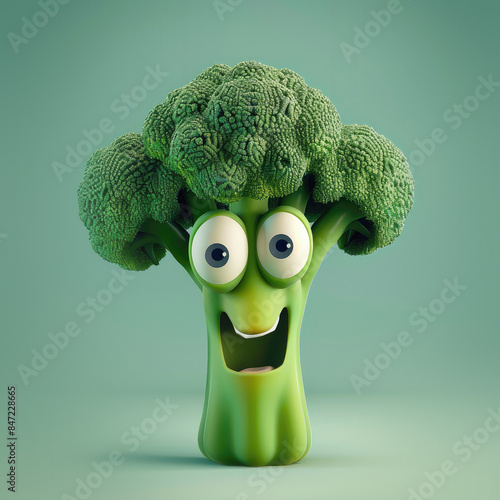 Cute Cartoon Vegetable Broc...