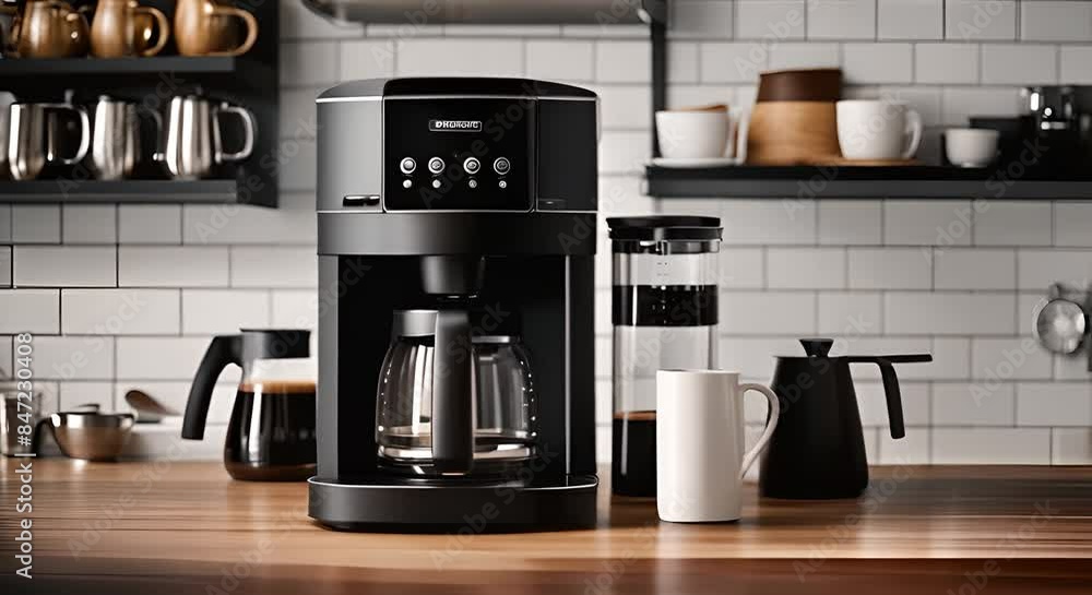 Coffee machine in the kitchen at home. Coffee machine in the kitchen at home.