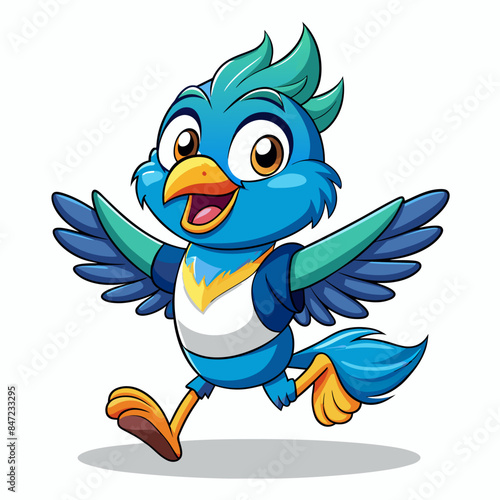 bird mascot cartoon in vector illustration, white background © ArtfuIInfusion769