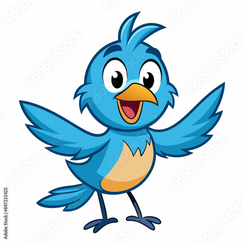 bird mascot cartoon in vector illustration, white background © ArtfuIInfusion769