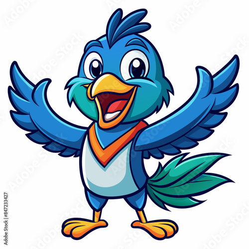 bird mascot cartoon in vector illustration, white background © ArtfuIInfusion769