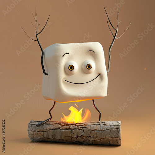 Cute Cartoon Campfire Marsh...