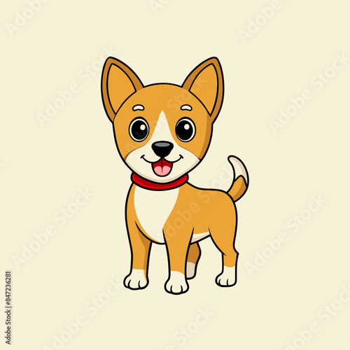 Cute cartoon dog vector art work illustration