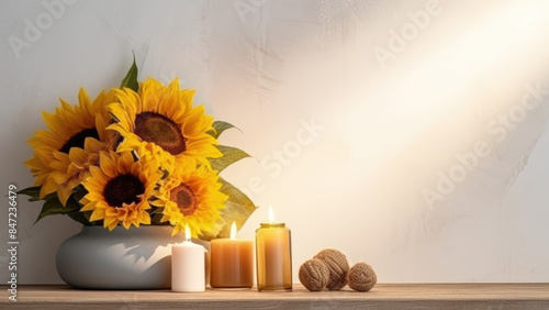 Wallpaper Mural Sunflowers and Candles on a Soft Background

 Torontodigital.ca